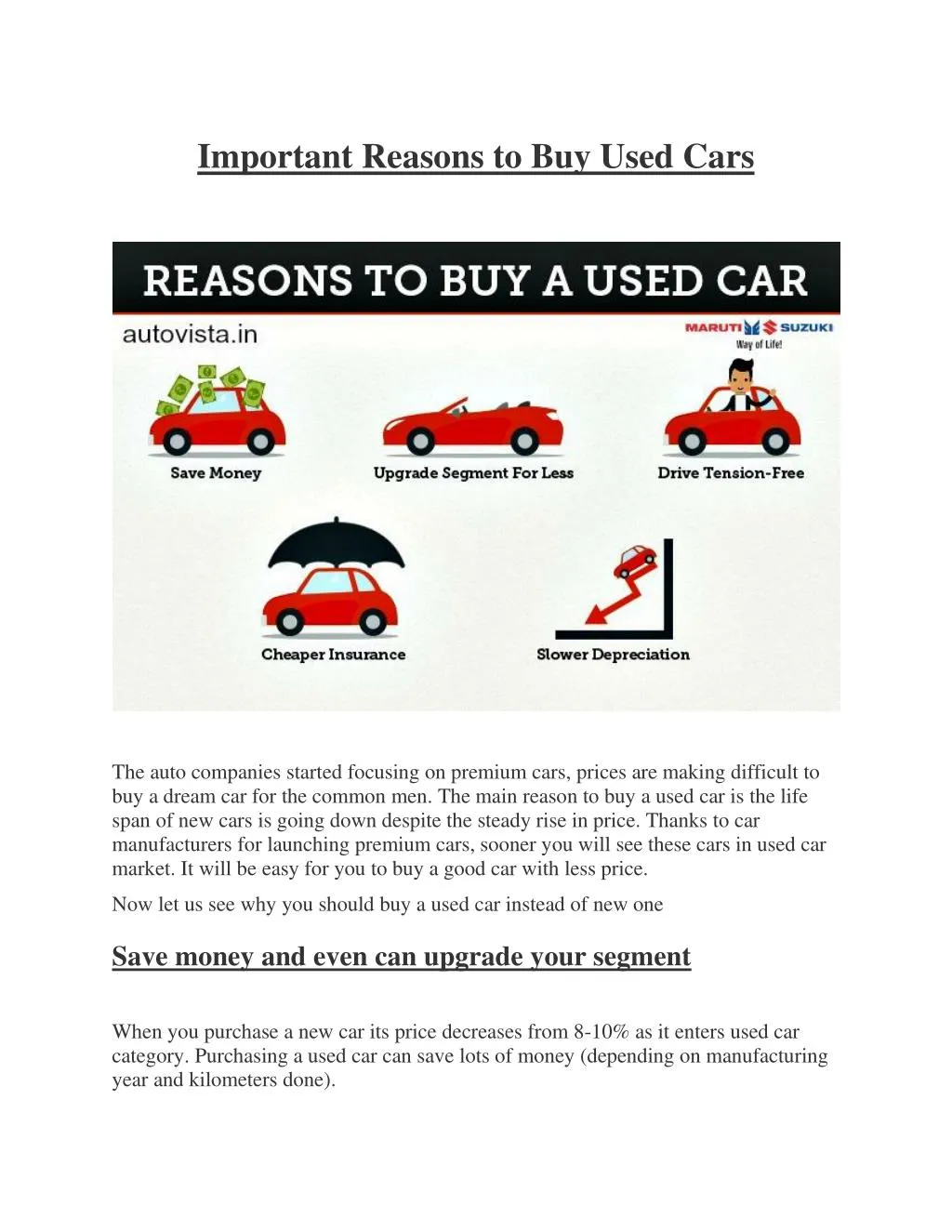 important reasons to buy used cars n.