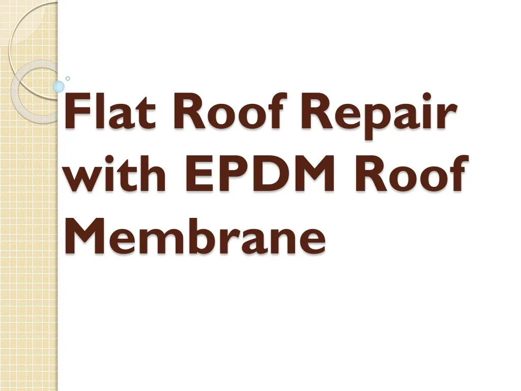 flat roof repair with epdm roof membrane n.
