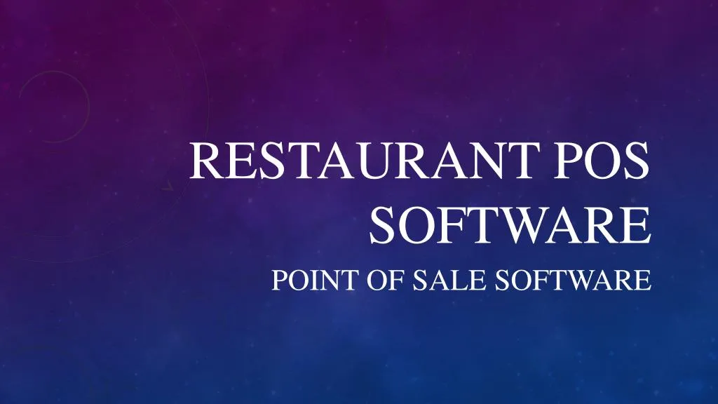 restaurant pos software n.