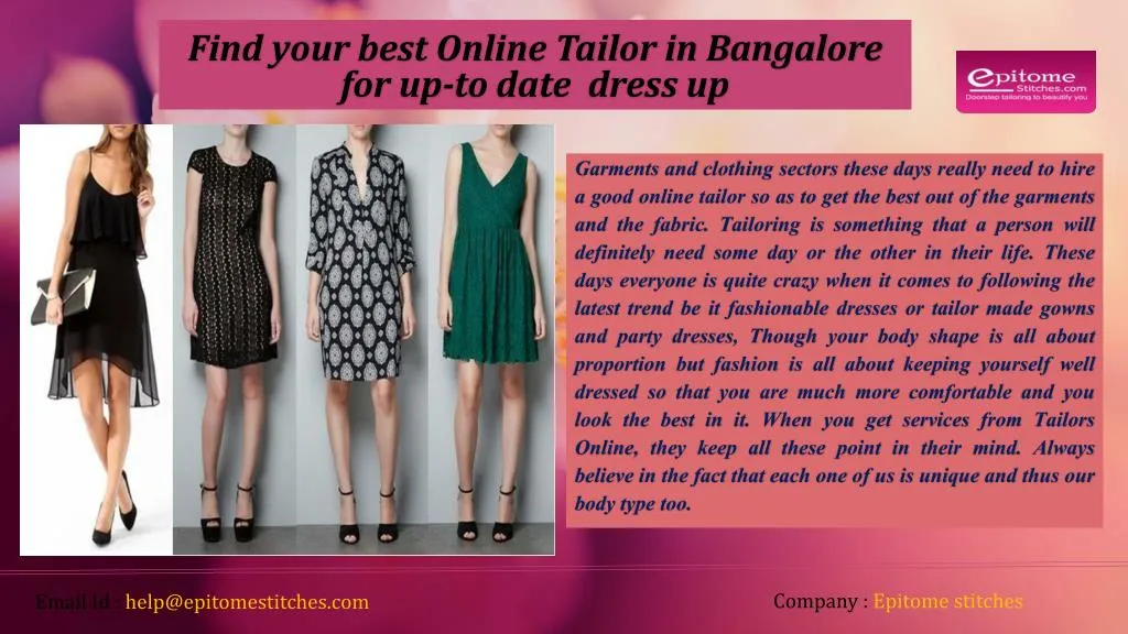 find your best online tailor in bangalore for up to date dress up n.