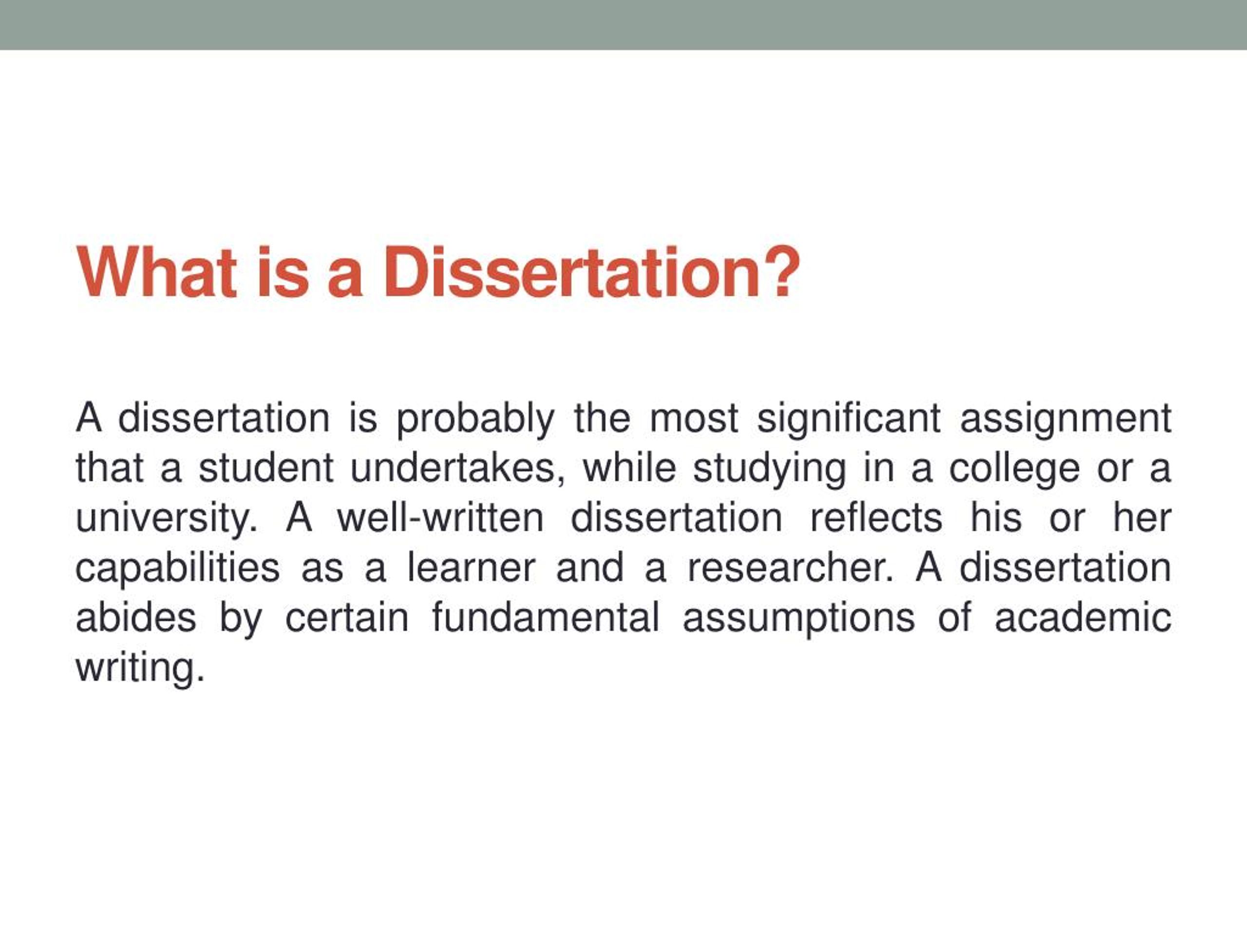what is means by dissertation