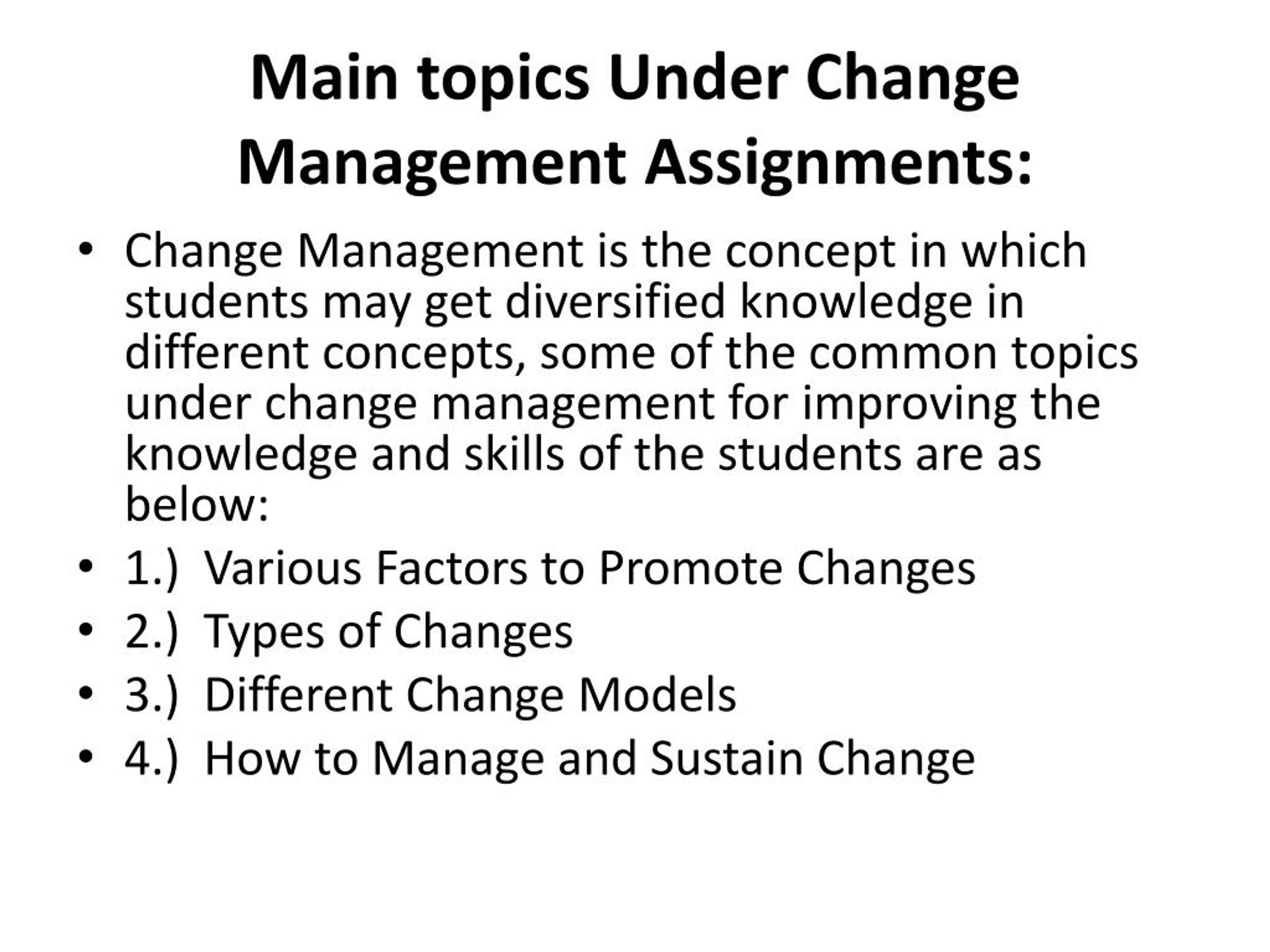 change management thesis topics