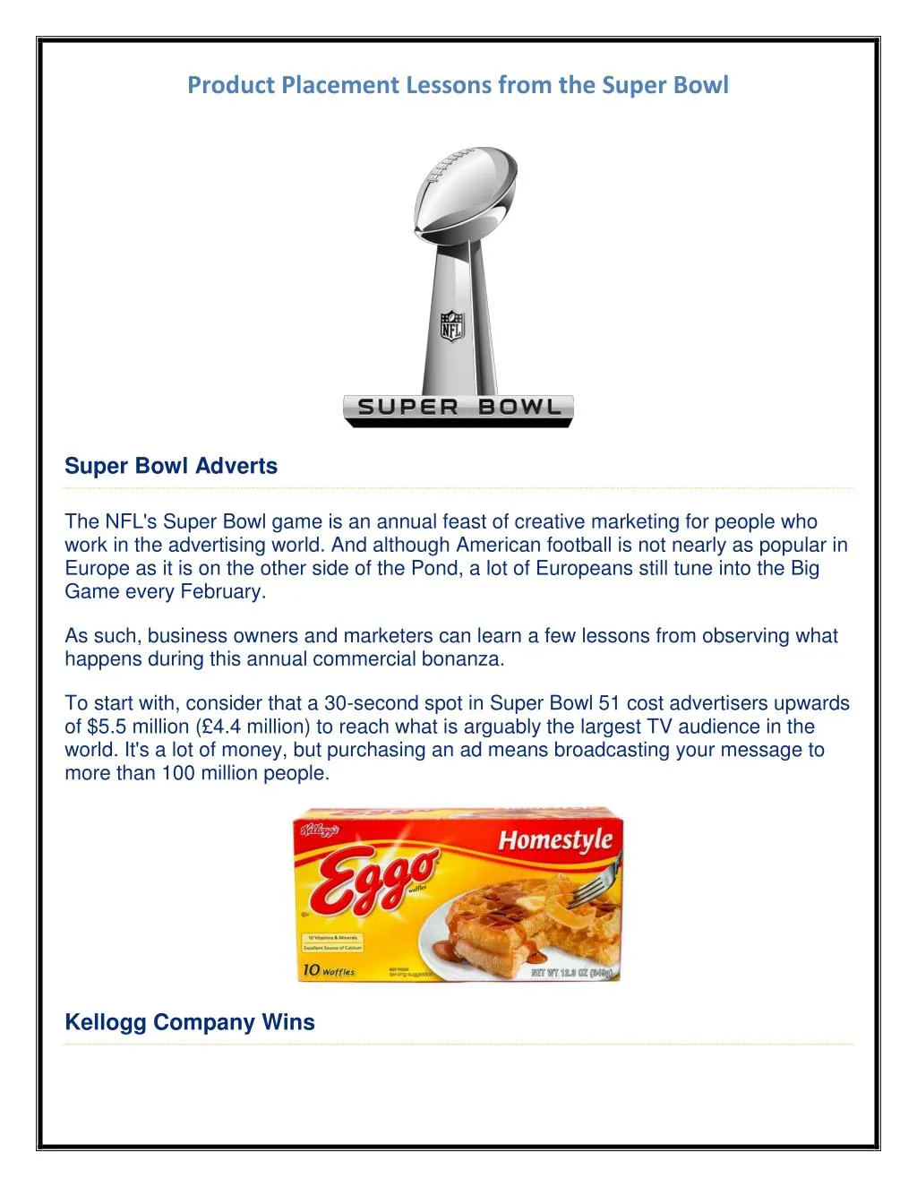 product placement lessons from the super bowl n.