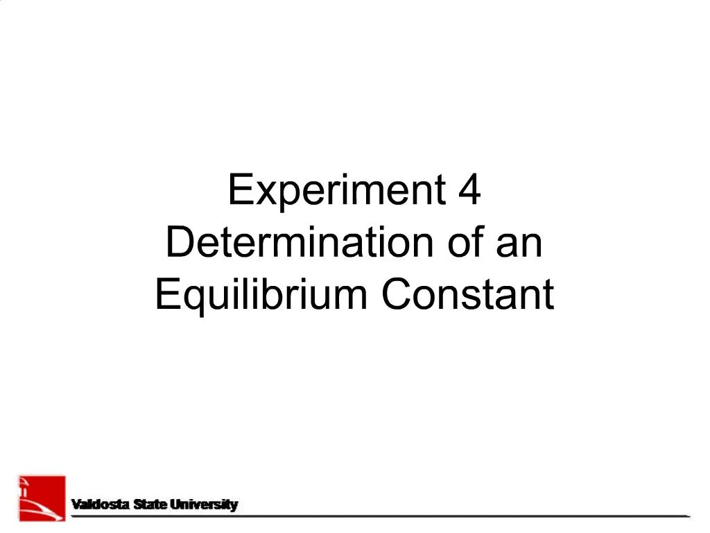 determination of equilibrium constant experiment