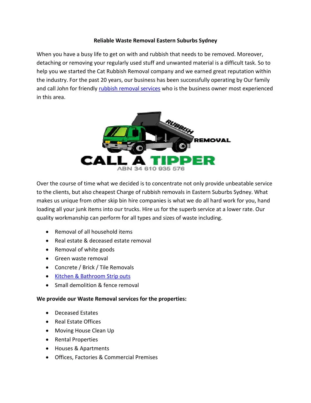 PPT Reliable Waste Removal Eastern Suburbs Sydney PowerPoint