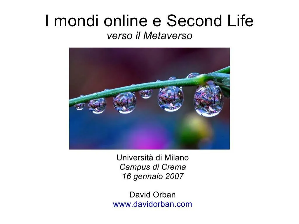 i mondi online e second life verso il metaverso n.