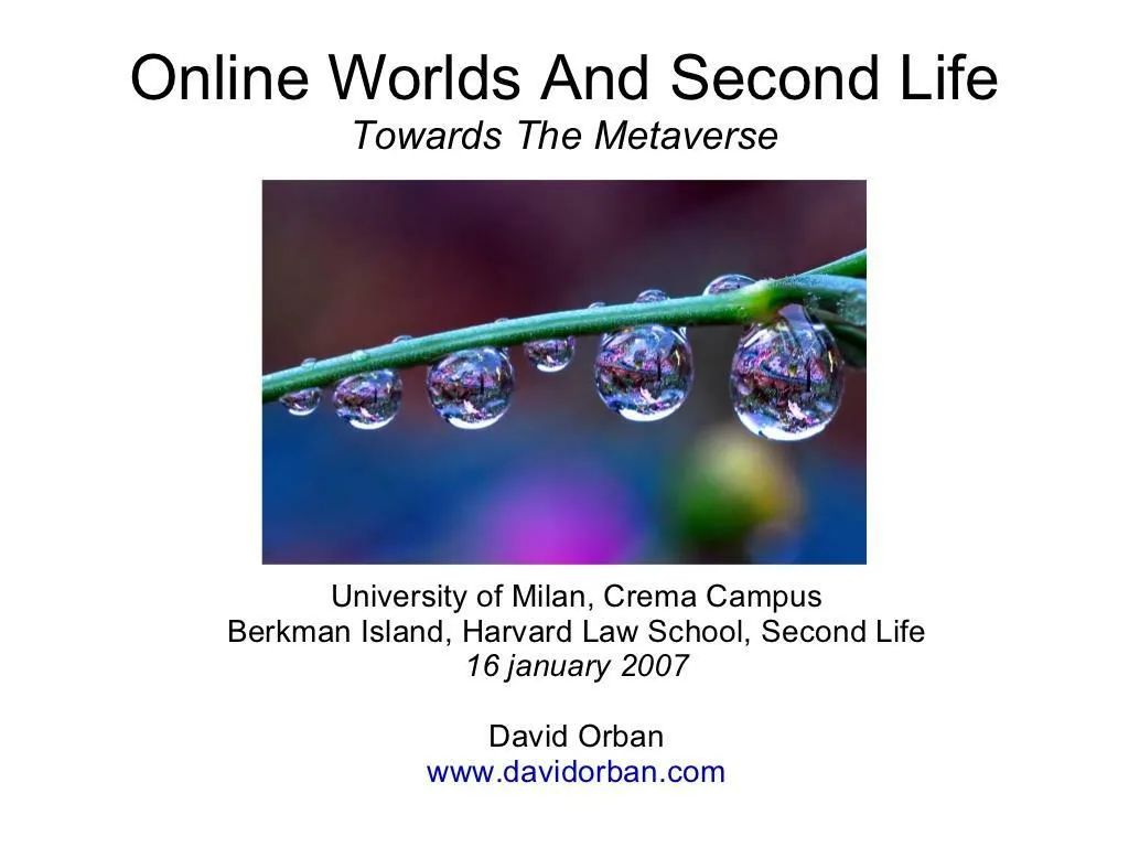 online worlds and second life n.