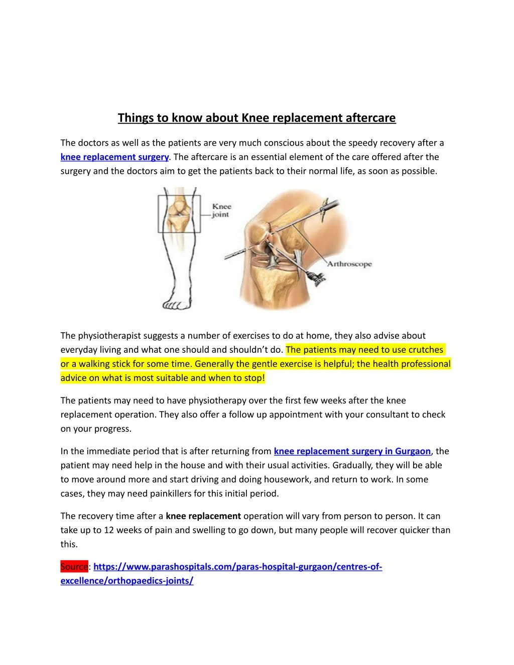 PPT - Things to know about Knee replacement aftercare PowerPoint ...