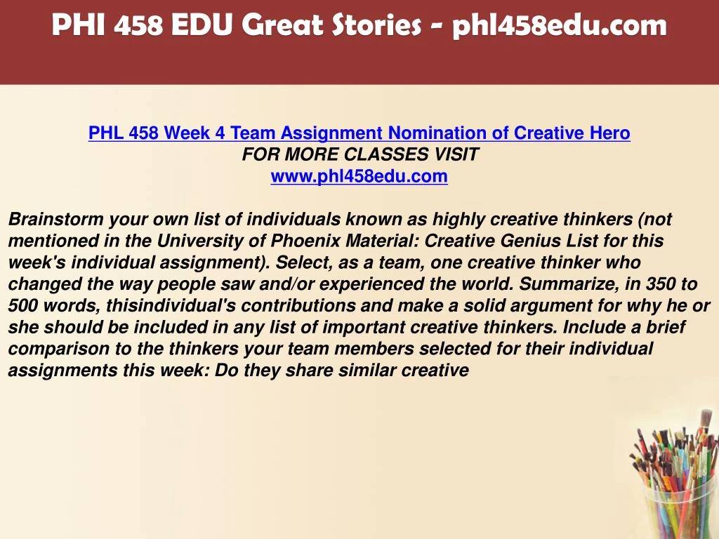famous creative thinkers presentation phl 458 famous creative thinkers presentation phl 458