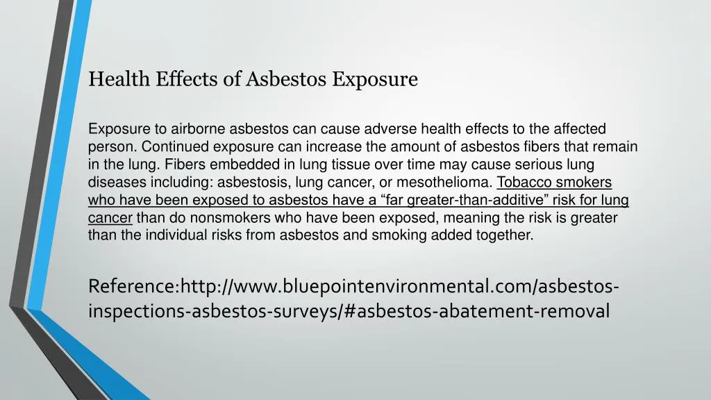 health effects of asbestos exposure n.