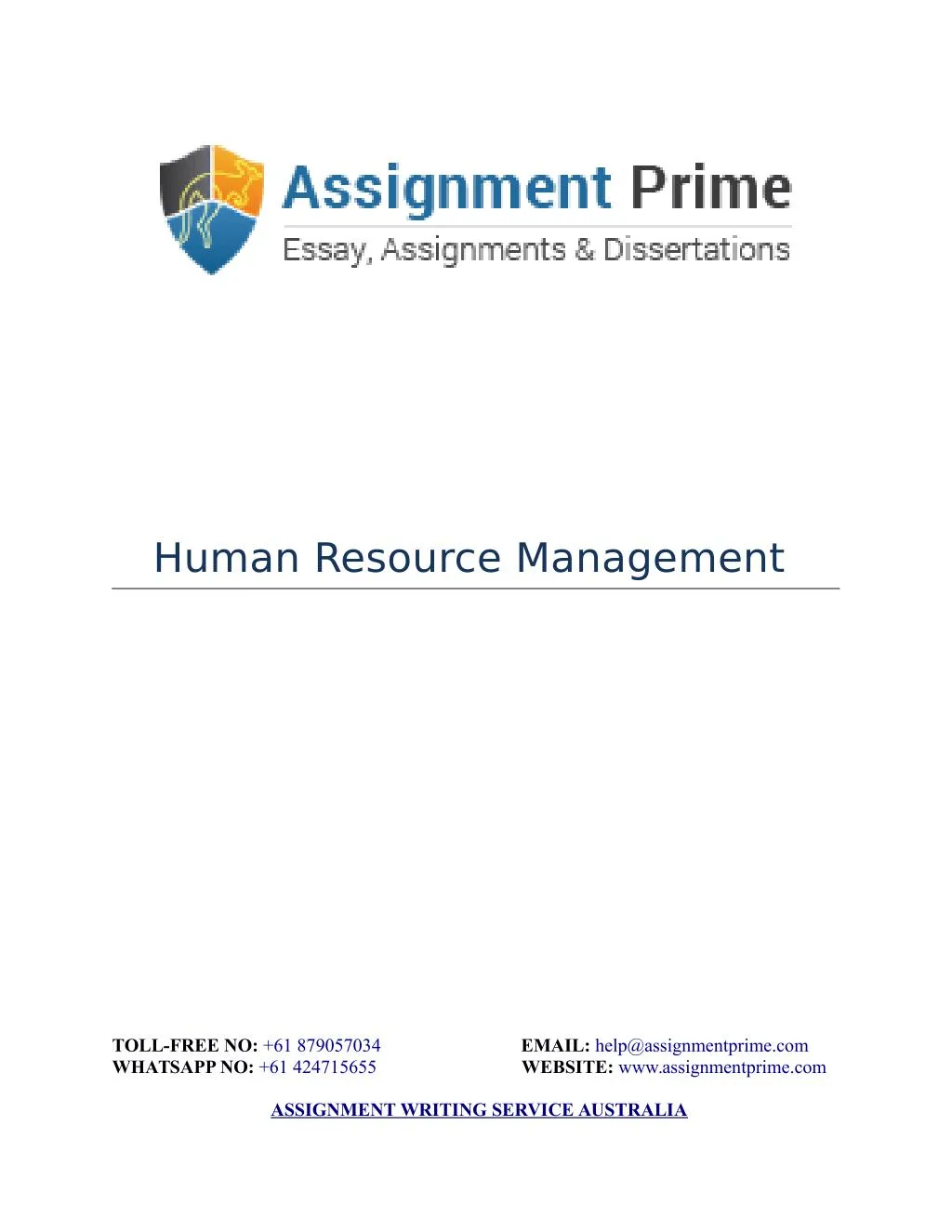 human resources assignment sample