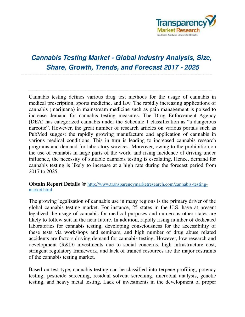 cannabis testing market global industry analysis n.