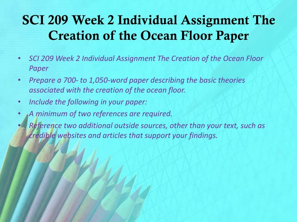 creation of the ocean floor paper creation of the ocean floor paper