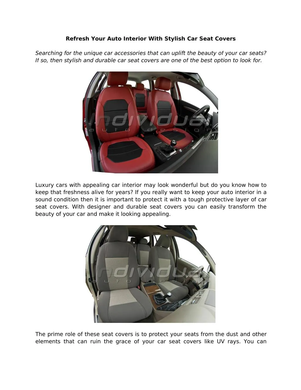 PPT Refresh Your Auto Interior With Stylish Car Seat Covers