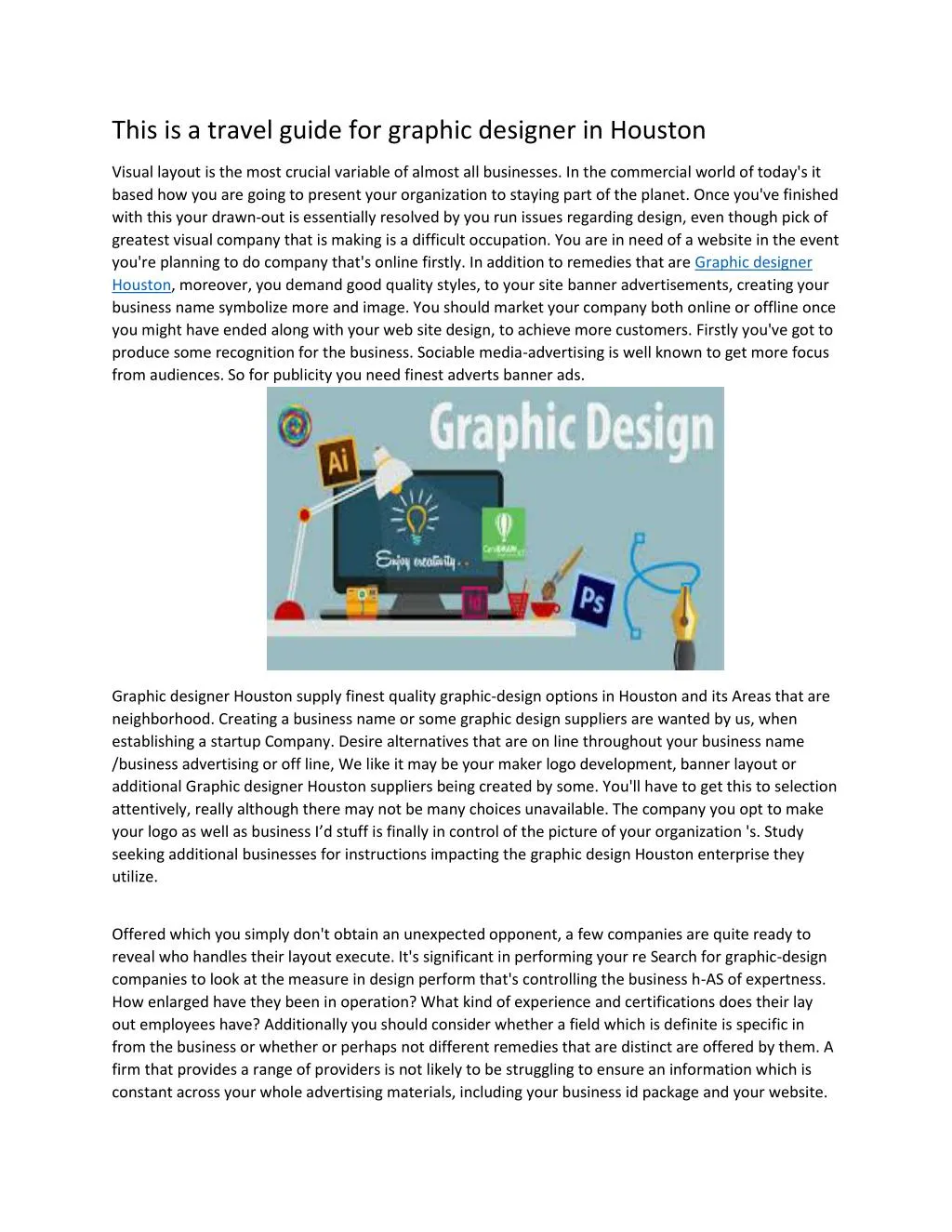 PPT Graphic design houston PowerPoint Presentation, free download