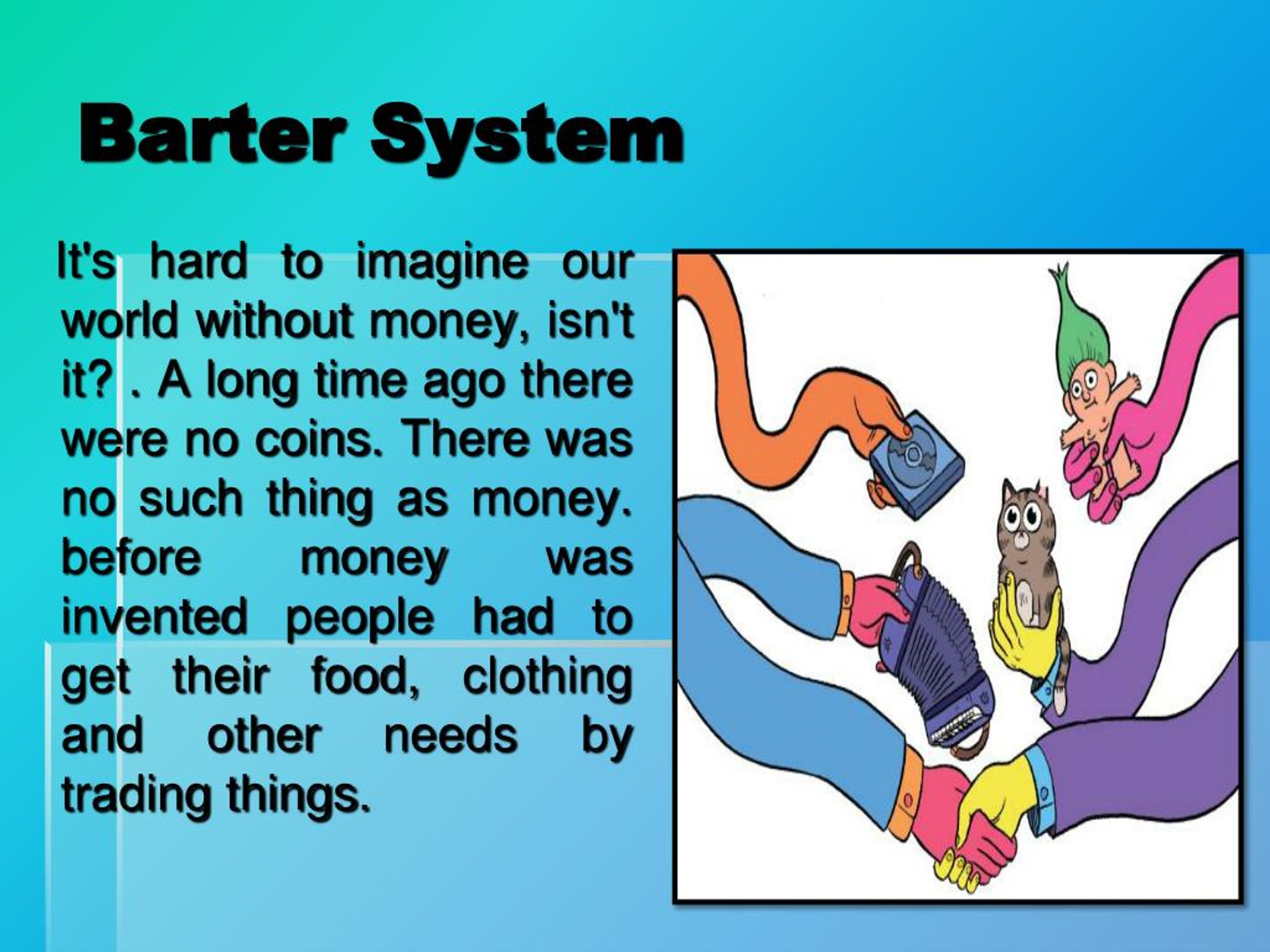 essay on topic barter system