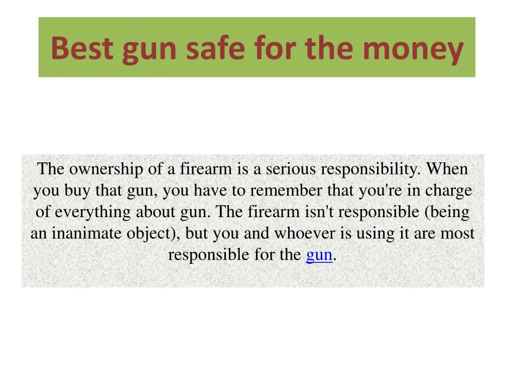 best gun safe for the money n.