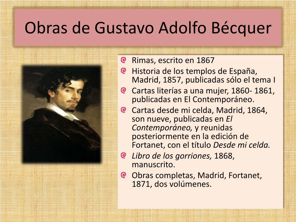 PPT - El Poeta Gustavo Adolfo Bécquer PowerPoint Presentation - ID:7574952