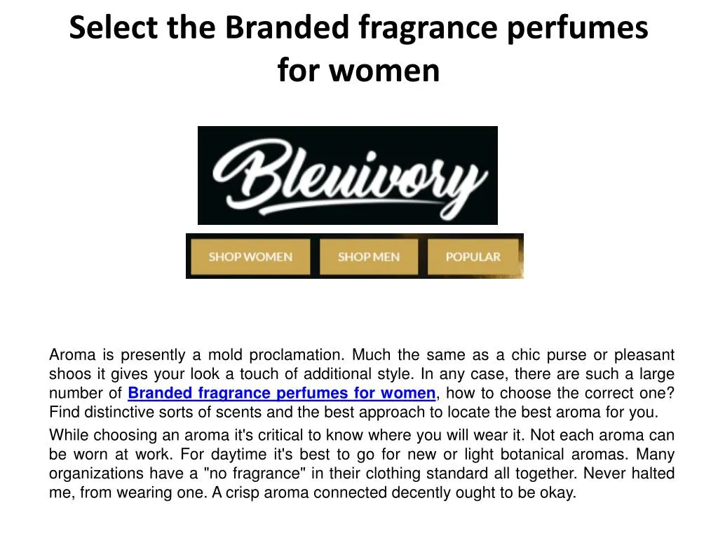 select the branded fragrance perfumes for women n.