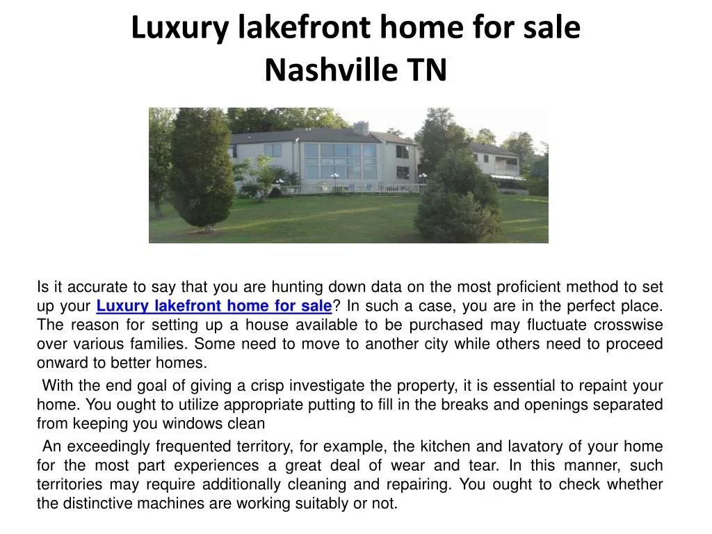 luxury lakefront home for sale nashville tn n.