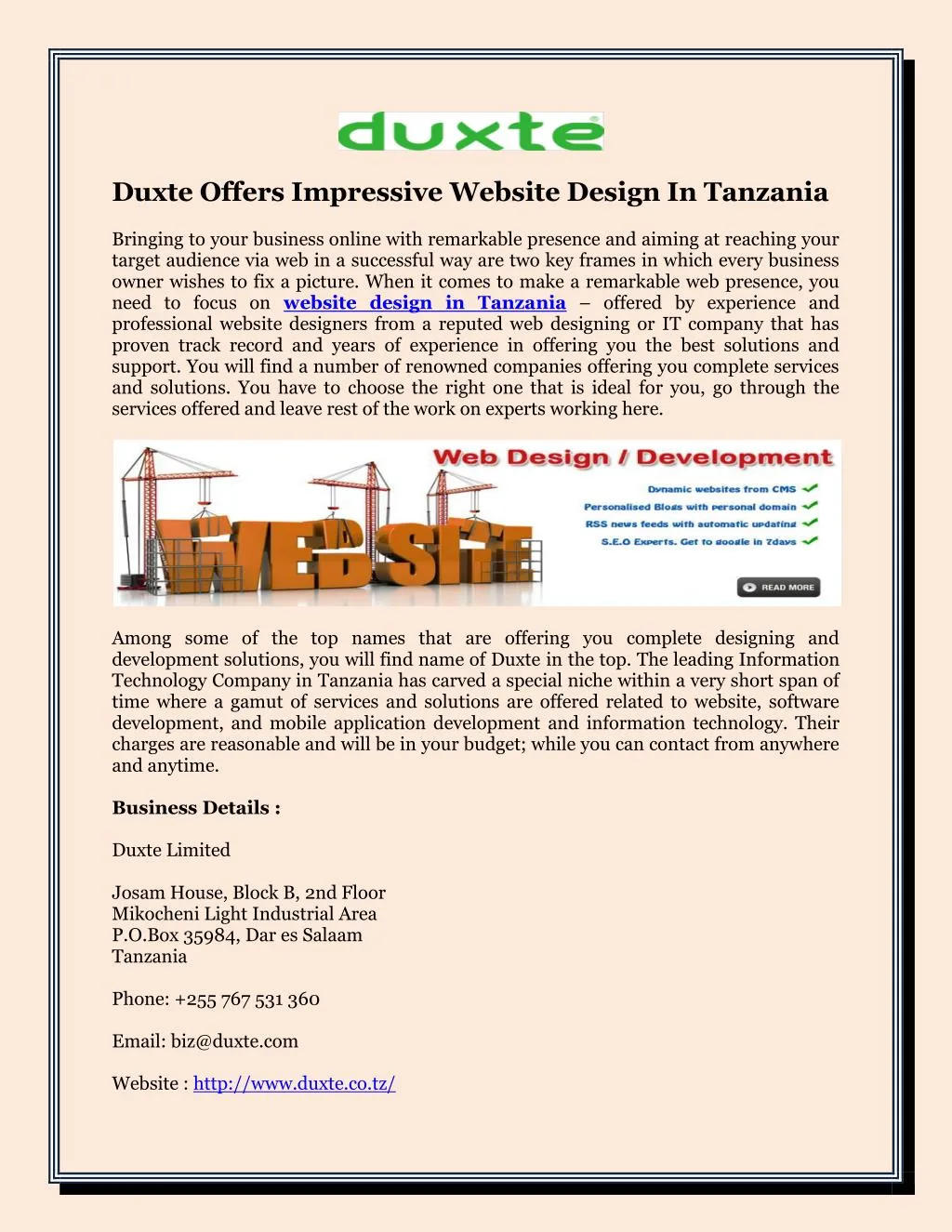 duxte offers impressive website design n.
