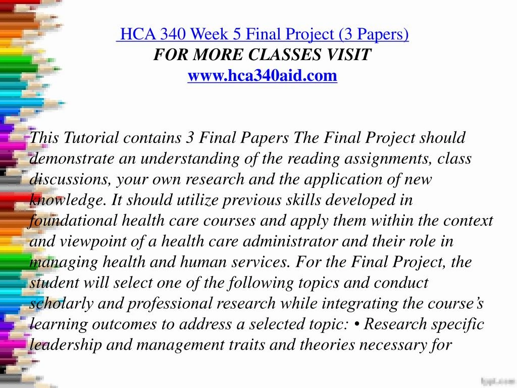 ASHFORD HCA 421 Week 5 Final Research Paper