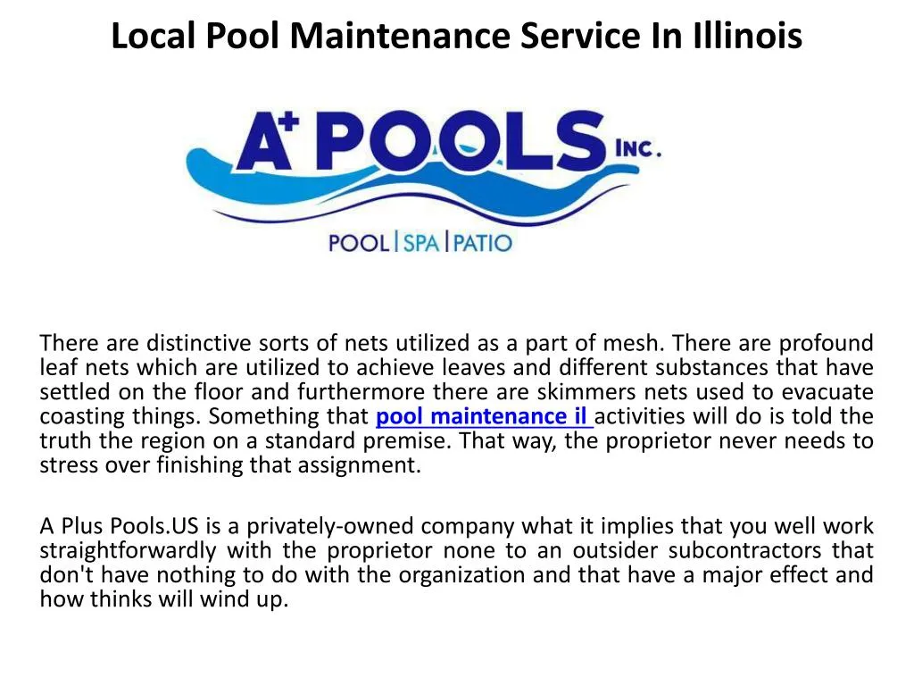 local pool maintenance service in illinois n.