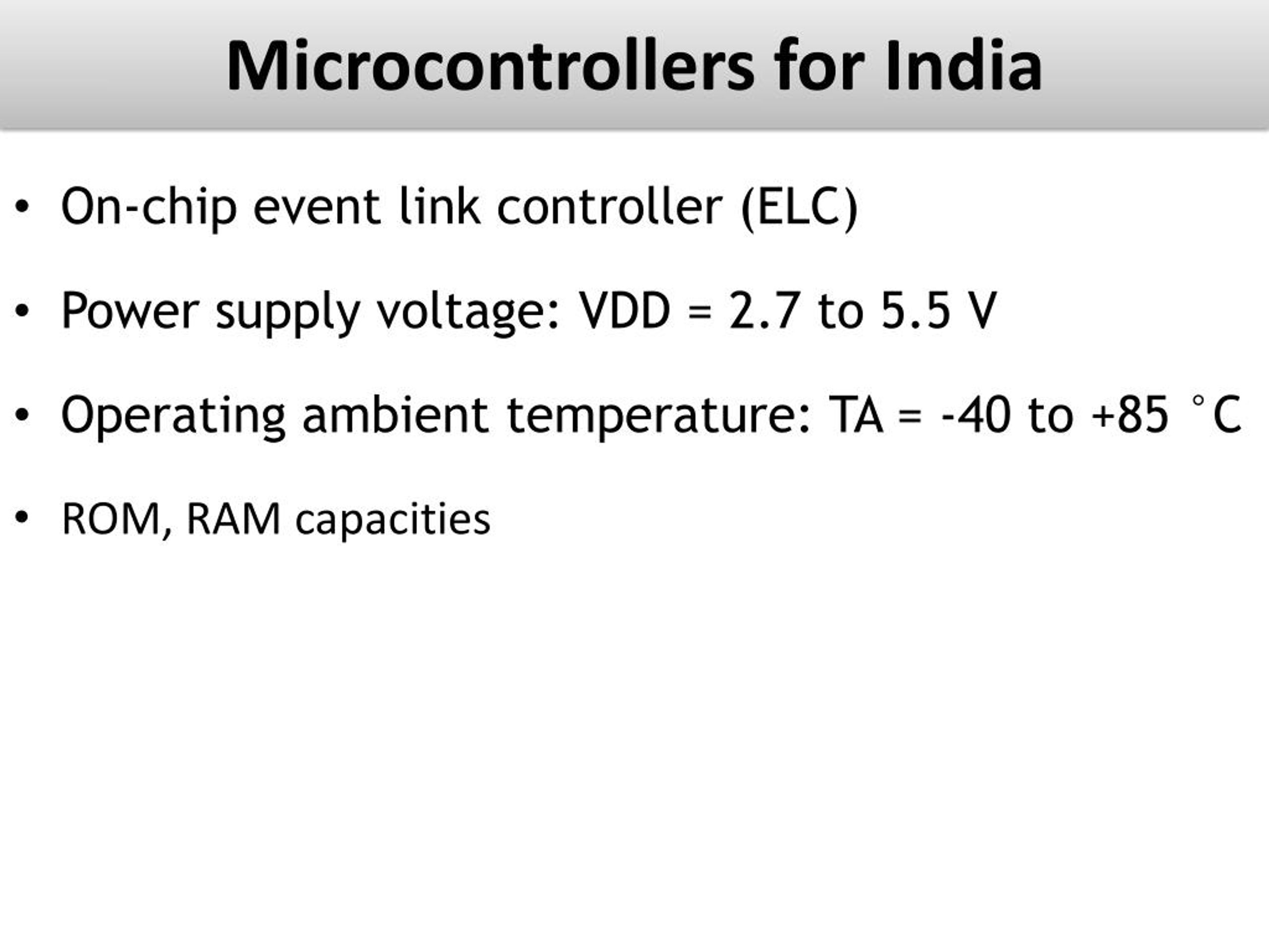 PPT - Microcontrollers for India PowerPoint Presentation, free download ...