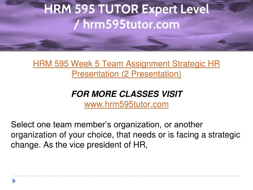 hrm 595 week 5 hrm 595 week 5