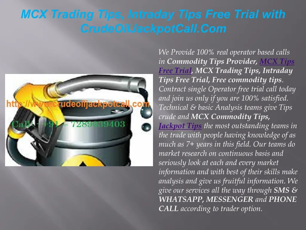 mcx trading tips intraday tips free trial with n.