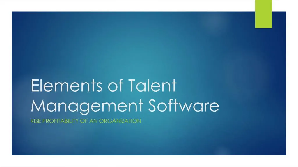 elements of talent management software n.