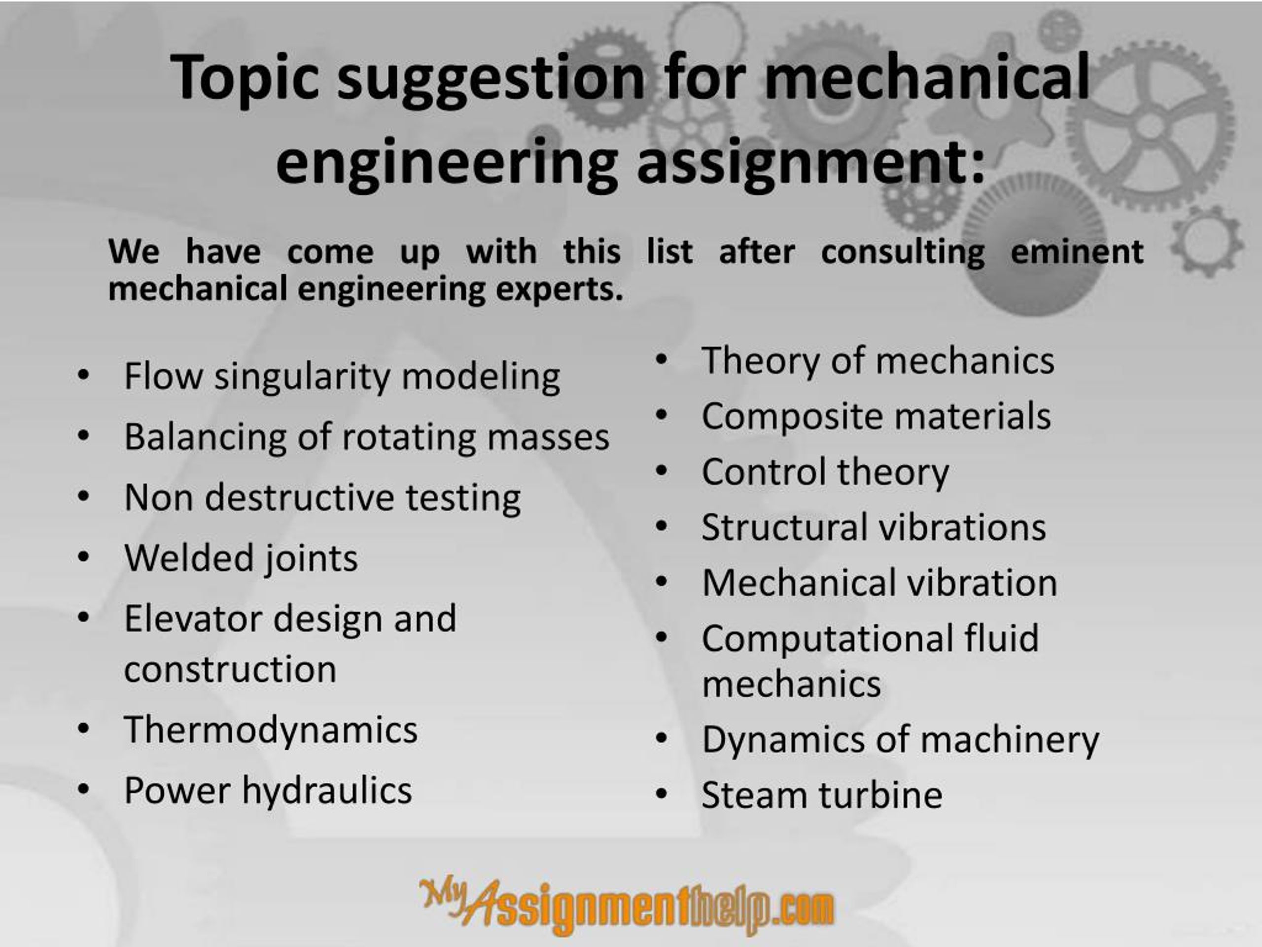 engineering assignment topics