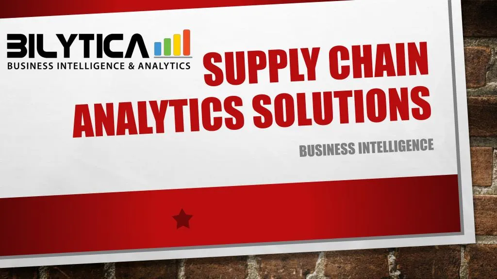 supply chain analytics solutions n.