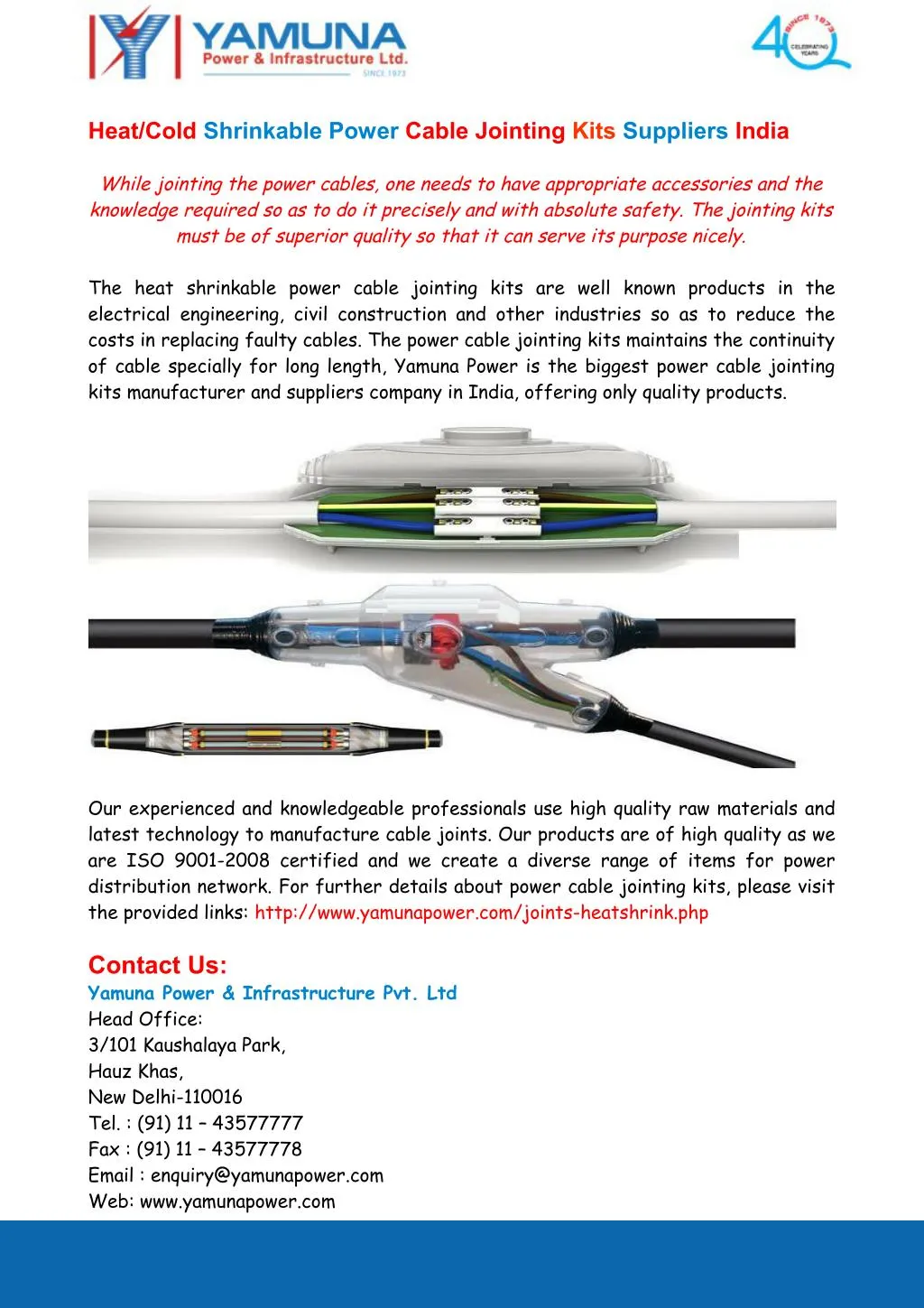 PPT Heat Cold Shrinkable Power Cable Jointing Kits Suppliers India PowerPoint Presentation