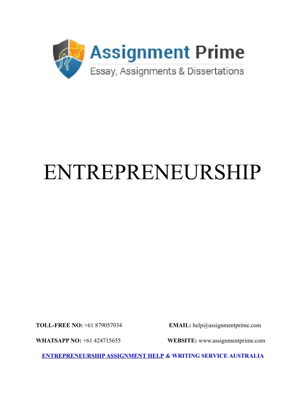 entrepreneurship group assignment