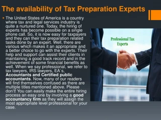 Tax preparation expert