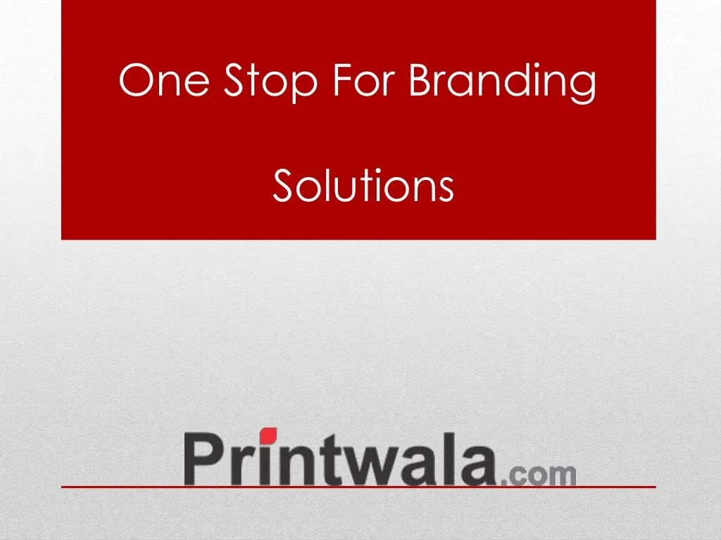 one stop for branding solutions n.