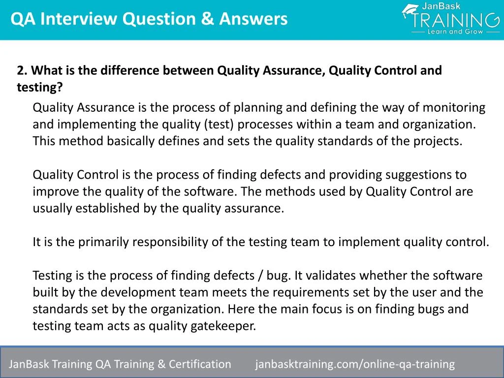 ppt software quality assurance qa testing interview questions qa interview questions