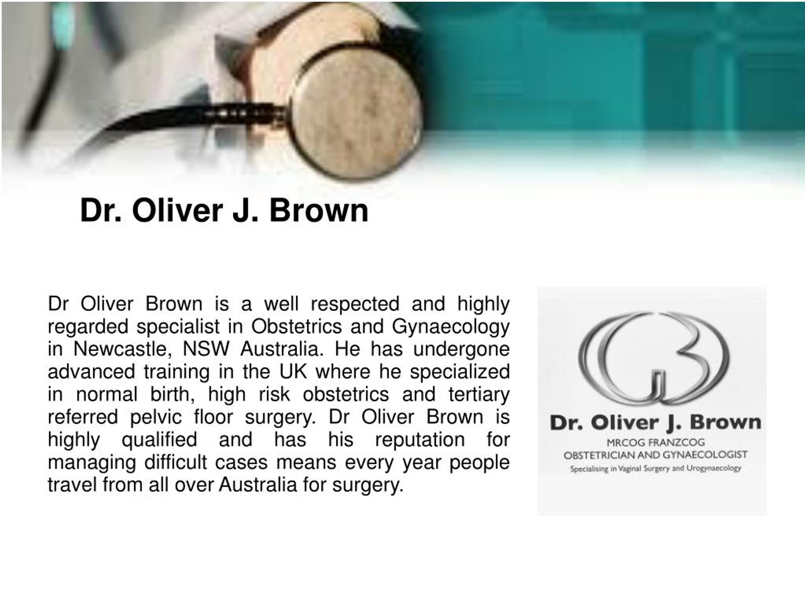 Ppt Dr Oliver J Brown Powerpoint Presentation Free