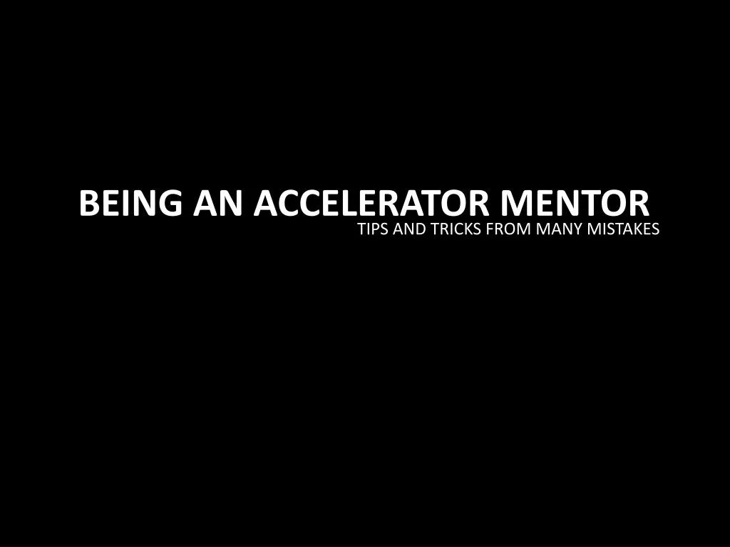 being an accelerator mentor n.