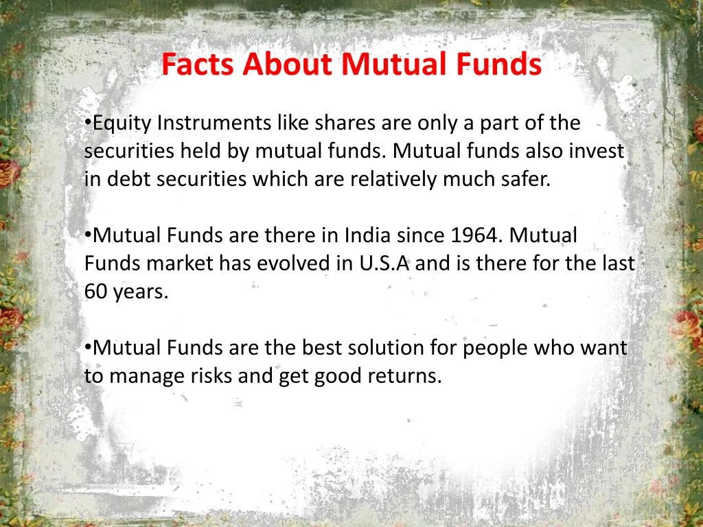 facts about mutual funds