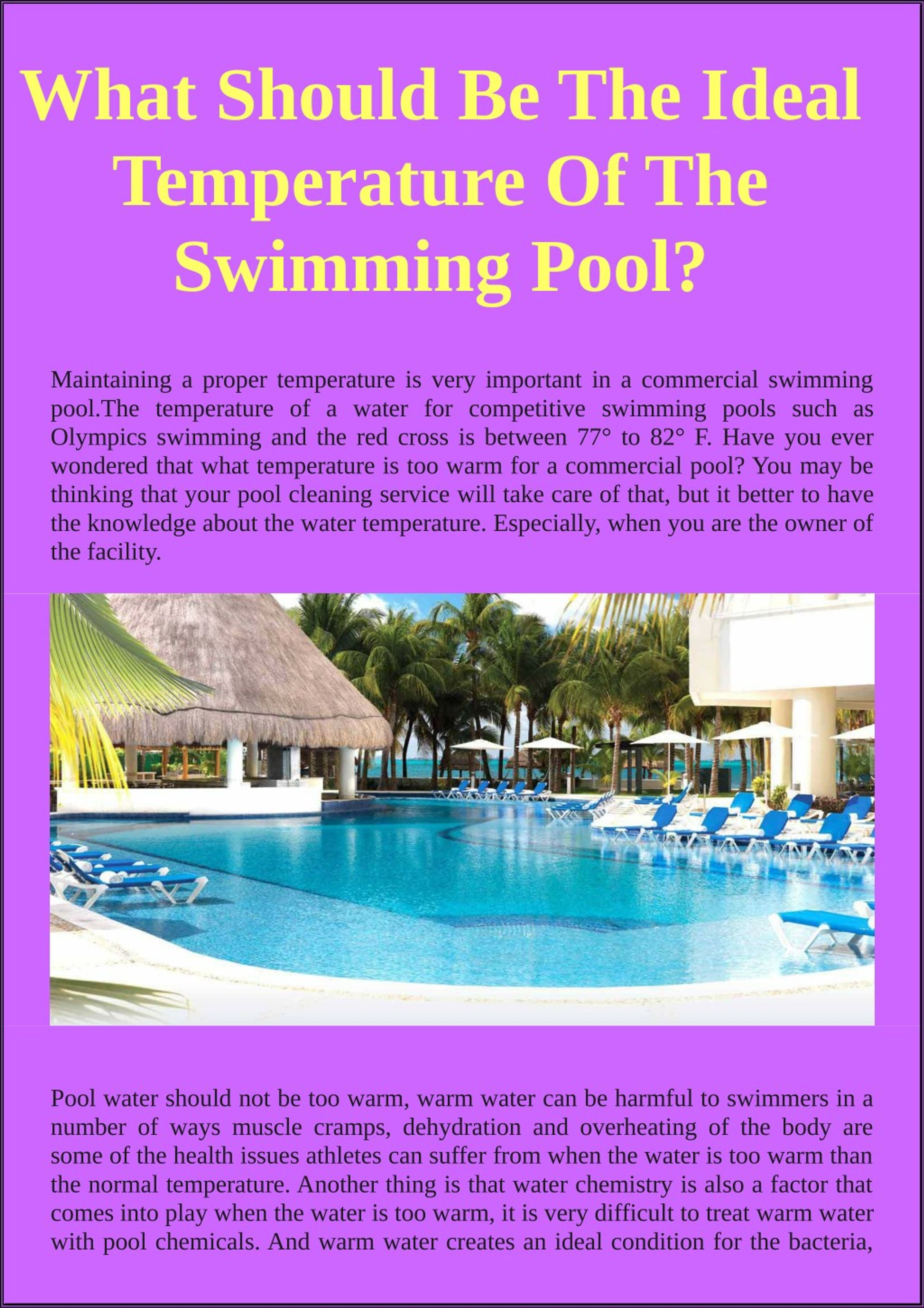 PPT What should be the ideal temperature of the swimming pool