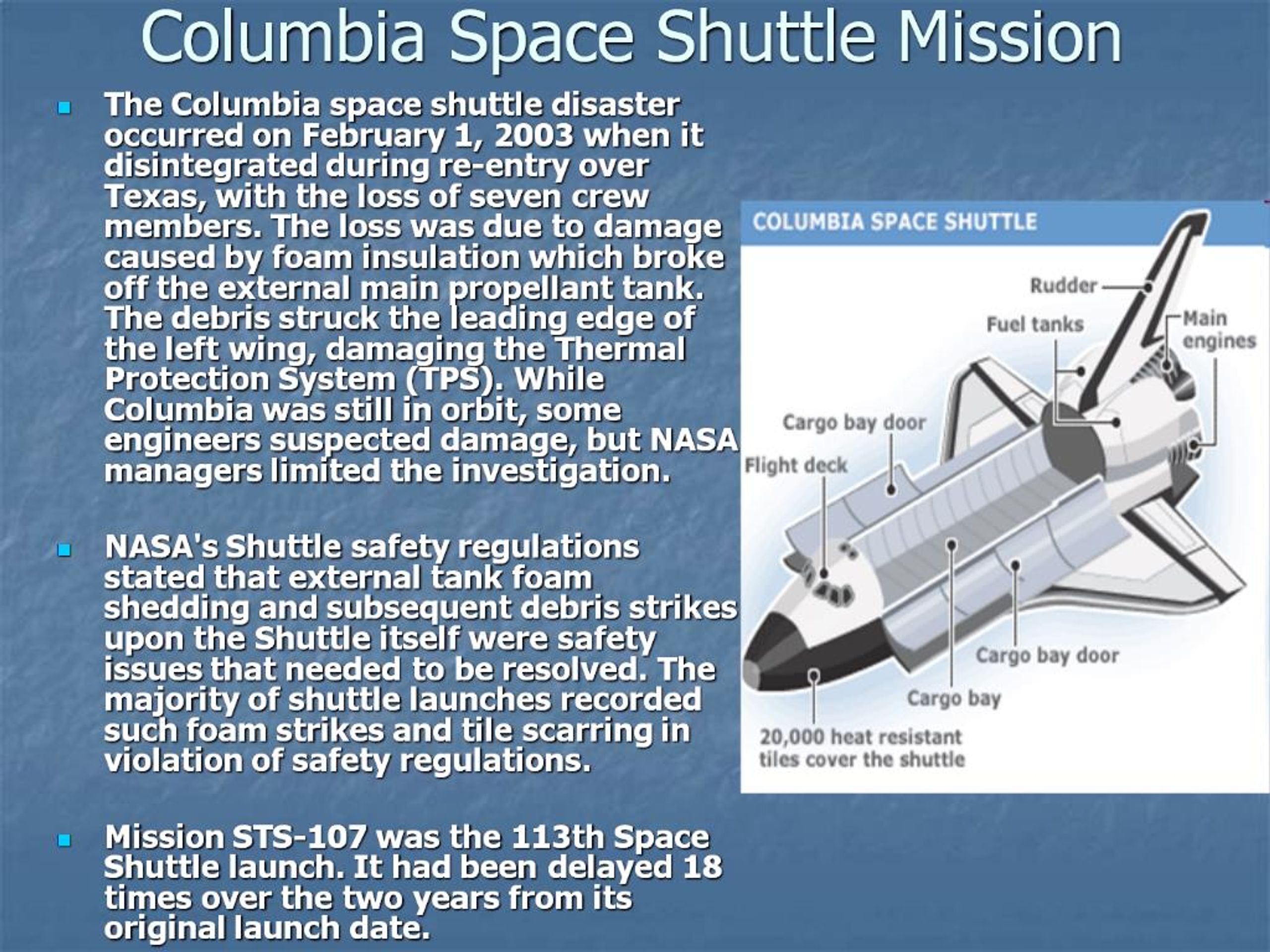 PPT - Columbia Space Shuttle Mission STS-107 PowerPoint Presentation, free download - ID:758740