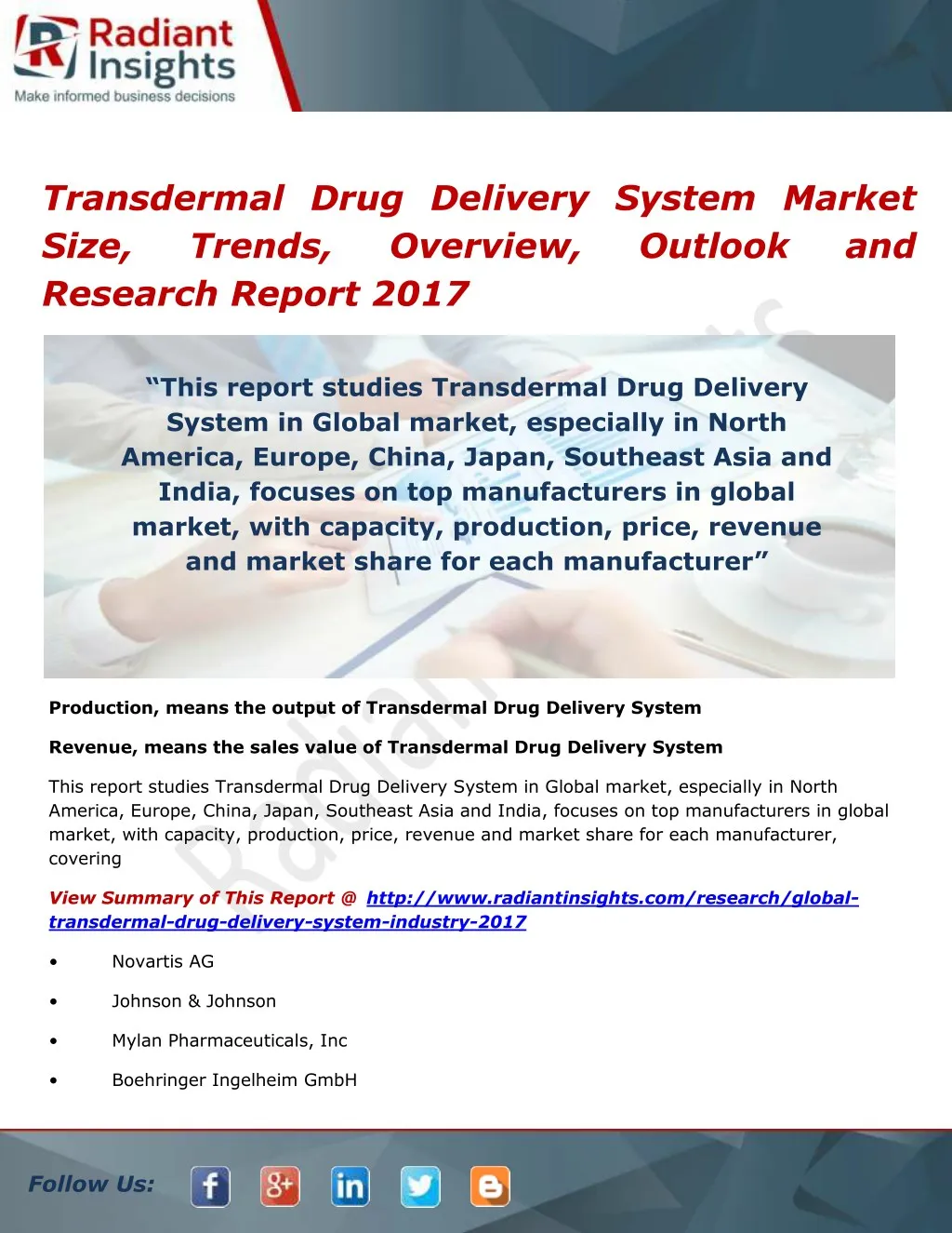 PPT - Transdermal Drug Delivery System Market Analysis and Forecasts ...