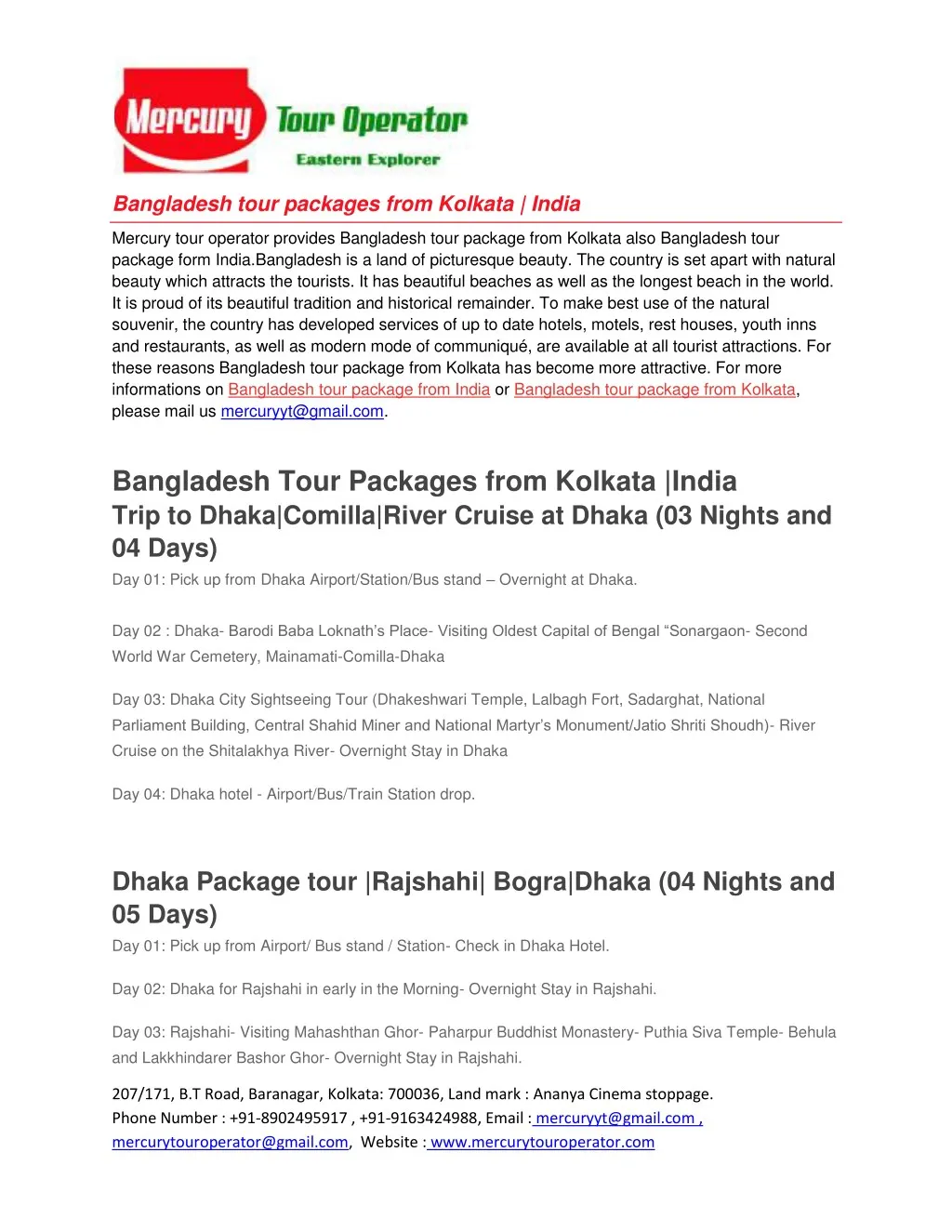 bangladesh tour packages from kolkata india n.