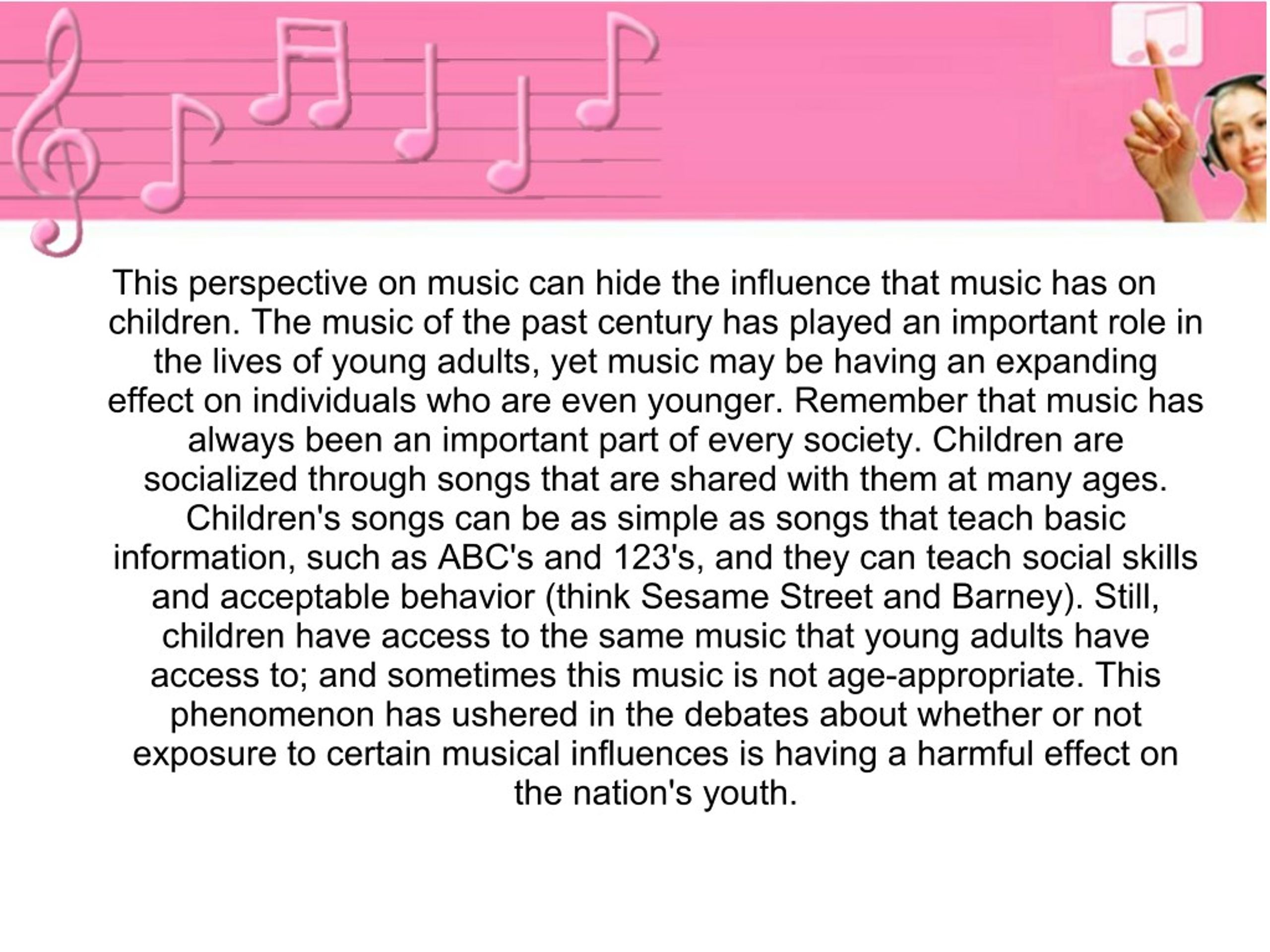 thesis statement about music influence