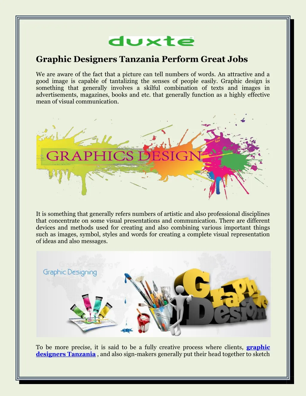 graphic designers tanzania perform great jobs n.