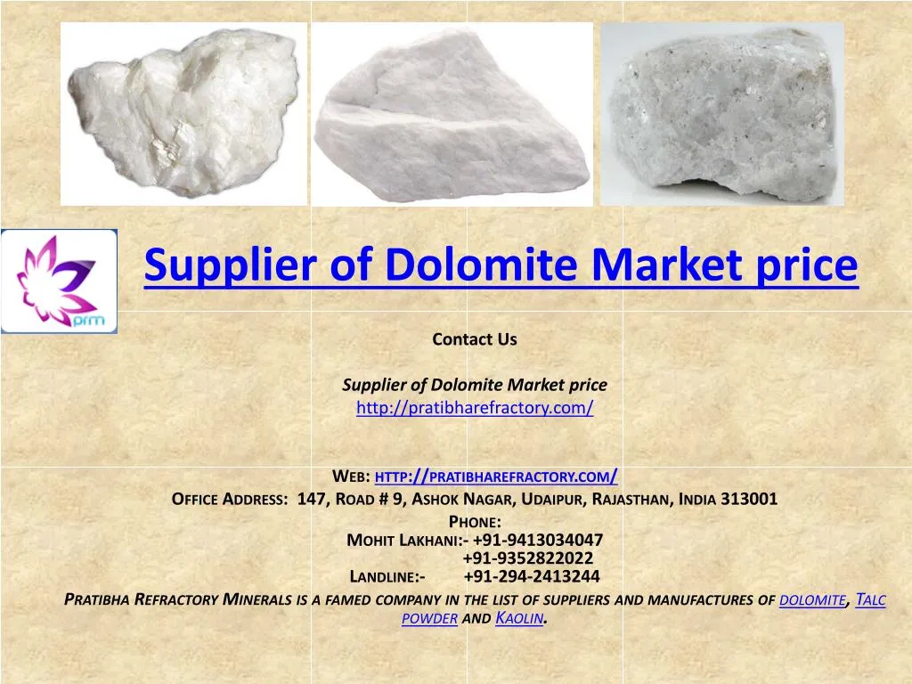 supplier of dolomite market price n.