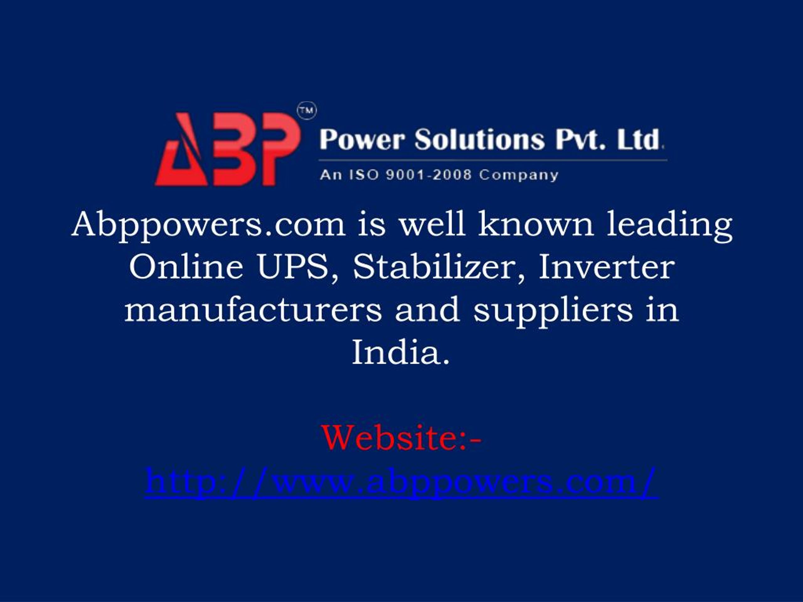 Renutron Power Solution in Delhi - Manufacturer of ONLINE UPS
