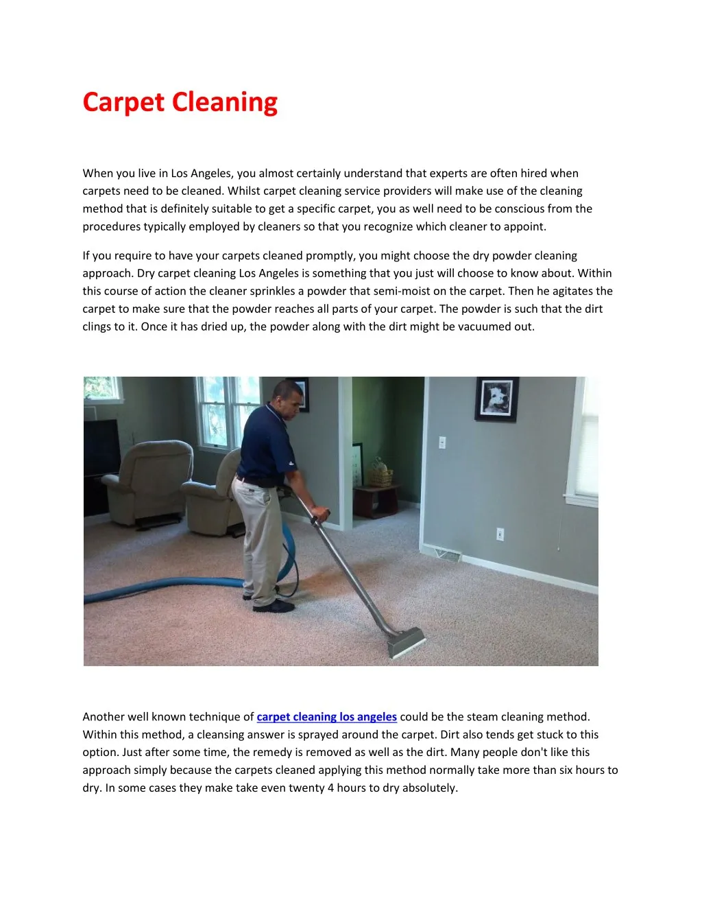 carpet cleaning n.